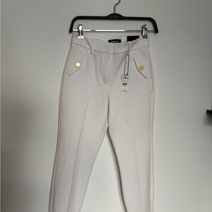 Express White Women's Trousers with Gold Accents NWT